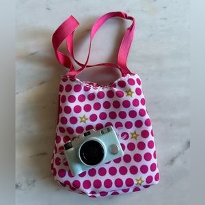 American Girl Doll travel bag and camera